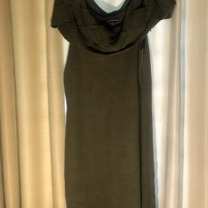 Olive green knit dress